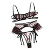 Image of Sexy Exquisite Lace Lingerie Bra and Briefs with Garter Set Babydoll Cut-Out Sleepwear Underwear Nightwear Gift for Girlfriend