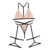 Image of Sexy Exquisite Lace Lingerie Bra and low-Rise Briefs with Garter Set Babydoll Cut-Out Underwear Nightwear Present for Girlfriend