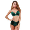 Image of Sexy Fashion Women Velvet  Bralette Underwear High Waist Panties Soft Trim lingerie Set Push Up brassiere Bra set T8