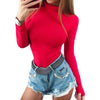 Image of Sexy Female Body Autumn Top Bodycon Bodysuit Feminino Mujer Skinny Solid Club Stretchy Red Rompers Winter Jumpsuit Long Sleeve