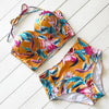 Image of Sexy Floral Print High Waist Swimsuit 2020 Bikini Push Up Swimwear Women Vintage Biquini Bathing Suit  Maillot de Bain Femme XXL