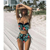Image of Sexy Floral Print High Waist Swimsuit 2020 Bikini Push Up Swimwear Women Vintage Biquini Bathing Suit  Maillot de Bain Femme XXL