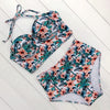 Image of Sexy Floral Print High Waist Swimsuit 2020 Bikini Push Up Swimwear Women Vintage Biquini Bathing Suit  Maillot de Bain Femme XXL