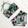 Image of Sexy Floral Print High Waist Swimsuit 2020 Bikini Push Up Swimwear Women Vintage Biquini Bathing Suit  Maillot de Bain Femme XXL