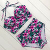 Image of Sexy Floral Print High Waist Swimsuit 2020 Bikini Push Up Swimwear Women Vintage Biquini Bathing Suit  Maillot de Bain Femme XXL