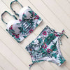 Image of Sexy Floral Print High Waist Swimsuit 2020 Bikini Push Up Swimwear Women Vintage Biquini Bathing Suit  Maillot de Bain Femme XXL