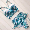 Image of Sexy Floral Print High Waist Swimsuit 2020 Bikini Push Up Swimwear Women Vintage Biquini Bathing Suit  Maillot de Bain Femme XXL