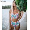 Image of Sexy Floral Print High Waist Swimsuit 2020 Bikini Push Up Swimwear Women Vintage Biquini Bathing Suit  Maillot de Bain Femme XXL