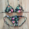 Image of Sexy Halter Swimsuit Push Up 2020 Brazilian Bikini Tropical Plant Print Swimwear String Mini Swimsuit Women Thong Micro Bikini