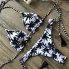 Image of Sexy Halter Swimsuit Push Up 2020 Brazilian Bikini Tropical Plant Print Swimwear String Mini Swimsuit Women Thong Micro Bikini