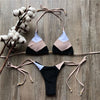 Image of Sexy Halter Swimsuit Push Up 2020 Brazilian Bikini Tropical Plant Print Swimwear String Mini Swimsuit Women Thong Micro Bikini