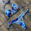 Image of Sexy Halter Swimsuit Push Up 2020 Brazilian Bikini Tropical Plant Print Swimwear String Mini Swimsuit Women Thong Micro Bikini