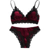 Image of Sexy High Waist Panties Soft Trim lingerie Set Fashion Women Velvet Bralette Underwear Push Up Brassiere Bra set Lingerie 2Pcs
