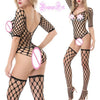 Image of Sexy Hot Erotic Large Fishnet Honeycomb Backless V Cut Bodystocking Bodysuit Lingerie Bodysuit Latex Catsuit Wetlook + Stockings