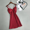 Image of Sexy Lace Women Nightgown Ladies Lingerie Dress Sleepwear Nightwear Satin Night Dress Night Skirt Nighties for Women Sleepshirts