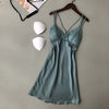 Image of Sexy Lace Women Nightgown Ladies Lingerie Dress Sleepwear Nightwear Satin Night Dress Night Skirt Nighties for Women Sleepshirts