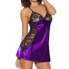 Image of Sexy Lingerie Sleepwear Nightgowns Night Dress Women Sleeveless Nighties V-neck Nightdress Faux Silk Satin Nightwear Nightshirt