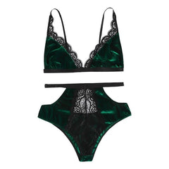 Sexy Lingerie Sleepwear Women Lace Velvet Camisole Pajamas Set Wireless Bra Women Brief Sets Underwear Robe&Gown Sets Femme *X