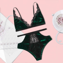 Sexy Lingerie Sleepwear Women Lace Velvet Camisole Pajamas Set Wireless Bra Women Brief Sets Underwear Robe&Gown Sets Femme *X