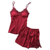 Image of Sexy Lingerie Women Lace Pajamas Summer Silk Satin Chest Pad Embroidery Pajamas Women Pijama mujer Ladies Sleepwear pyjama femme