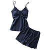 Image of Sexy Lingerie Women Lace Pajamas Summer Silk Satin Chest Pad Embroidery Pajamas Women Pijama mujer Ladies Sleepwear pyjama femme