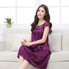 Image of Sexy Nightgowns Embroidered Mini Night Dress V-Neck Silk Lace Nightie Sleepwear Women's Dresses Shirt Pyjamas Lingerie Babydoll