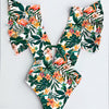 Image of Sexy Off The Shoulder Ruffle One Piece Swimsuit 2020 New Swimwear Women Swimsuit Deep-V Bathing Suits Beach Wear Swim Suit