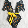 Image of Sexy Off The Shoulder Ruffle One Piece Swimsuit 2020 New Swimwear Women Swimsuit Deep-V Bathing Suits Beach Wear Swim Suit