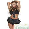 Image of Sexy School Cosplay Student Uniform Women Lingerie Underwear Erotic Babydoll Costume Lenceria Girl Halloween Out Nightwear