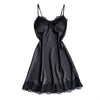 Image of Sexy Sleepwear V-neck Lingerie Temptation Silk Satin Lingerie Babydoll Underwear Nightdress Seksi Bayan Gecelikler Women Homewea