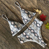 Image of Sexy Snake Print Bikini 2019 Female Swimsuit Women Swimwear Thong Push Up Bikinis Set High Waist Swimming Suits for Bathing Suit