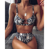 Image of Sexy Snake Print Bikini 2019 Female Swimsuit Women Swimwear Thong Push Up Bikinis Set High Waist Swimming Suits for Bathing Suit