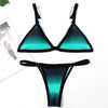Image of Sexy Stripe Print Swimsuit Women Solid Tube Top Bathing Suit High Cut Bikini Set Backless Beachwear Summer Brazilian Swimwear