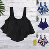 Image of Sexy Swimsuit Women 2019 Summer Beachwear Bathing Lace Suits Top Ruffled With High Waisted Bottom Bikini Set plus size 40