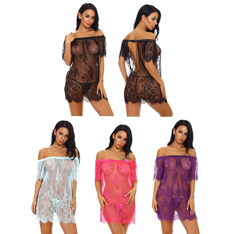 Sexy Underwear Transparent Babydoll Lingerie Plus Size Women Erotic Costumes Hot Porno Nighty Dress for Sex Clothes Girls