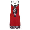 Image of Sexy V-neck Women Lingerie Night Dress Sleeveless Ladies Satin Nightgown Plus Size XL-5XL Lace Sleepwear Nightwear Lingeries C5