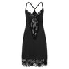 Image of Sexy V-neck Women Lingerie Night Dress Sleeveless Ladies Satin Nightgown Plus Size XL-5XL Lace Sleepwear Nightwear Lingeries C5