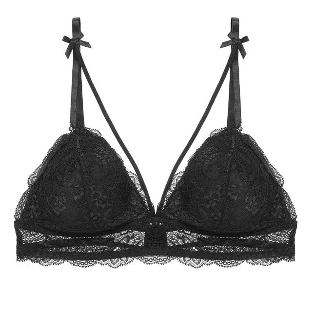 Sexy Wireless Bralette For Women 3/4 Cup Female Lace Bra Unlined Underwear Fashion 6 Colors Backless Crop Top Wire Free Lingerie