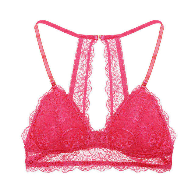 Sexy Wireless Bralette For Women 3/4 Cup Female Lace Bra Unlined Underwear Fashion 6 Colors Backless Crop Top Wire Free Lingerie