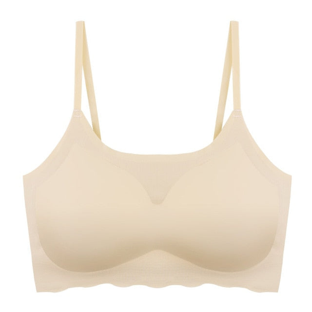 Sexy Women Bras Push Up Gather Bralette Seamless Bra Wire Free Soutien Gorge Femme Comfort Underwear Solid Color Vest Brassiere