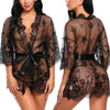Image of Sexy Women Lingerie Lace Night Dress Sleepwear Nightgown Bandage Deep V G-String See Through Sexy Sheer Sleep Dress 2019 Silky