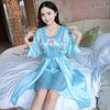 Image of Sexy lingerie Set Sleep dress Women Sleepwear Backless Satin Chemise Slip deep v Nightwear Lace Nightgown Female Home Night Gown