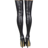 Image of Sexy wetlook Zipper Stockings Leg Wear Women Clubwear PVC Latex Stockings Faux Leather Fetish Costumes hot Erotic Bodystocking