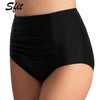 Image of Sfit Women's High Waist Bikini Bottom Shirred Swimsuit Tankini Briefs Swim Shorts Brazilian Monokini Plus Size 2XL Beachwear