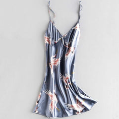 Silky Satin Women 2PCS Pajamas Set Summer Kimono Robe&Pants Sleepwear Suit Animal Print Nightwear Casual Home Wear Pyjamas