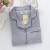 Image of Simple Polka Dot Spring pajamas sets women 100% cotton casual sleepwear long sleeve quality pyjamas women homewear