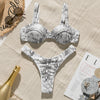 Image of Snake print bikini Push up swimsuit female bathing suit String thong Brazilian bikini 2020 High cut swimwear women Sexy biquini