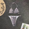 Image of Snake print bikini Push up swimsuit female bathing suit String thong Brazilian bikini 2020 High cut swimwear women Sexy biquini