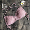 Image of Solid Bikinis 2019 Mujer Swimsuit Crochet White Bikini Top Knit Sexy Bikinis Women's Swimming Bra Female Swimwear