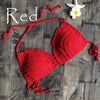 Image of Solid Bikinis 2019 Mujer Swimsuit Crochet White Bikini Top Knit Sexy Bikinis Women's Swimming Bra Female Swimwear